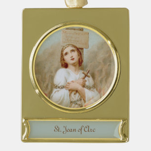 St. Joan of Arc Burning at the Stake (BF 01) Banner-Ornament Gold