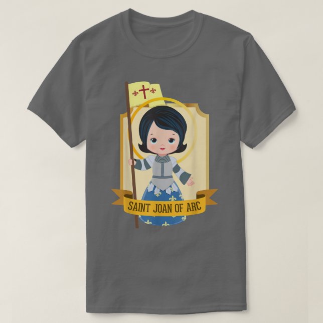 St Joan of Arc for Kids Cute Catholic Girl Saints  T-Shirt (Design vorne)