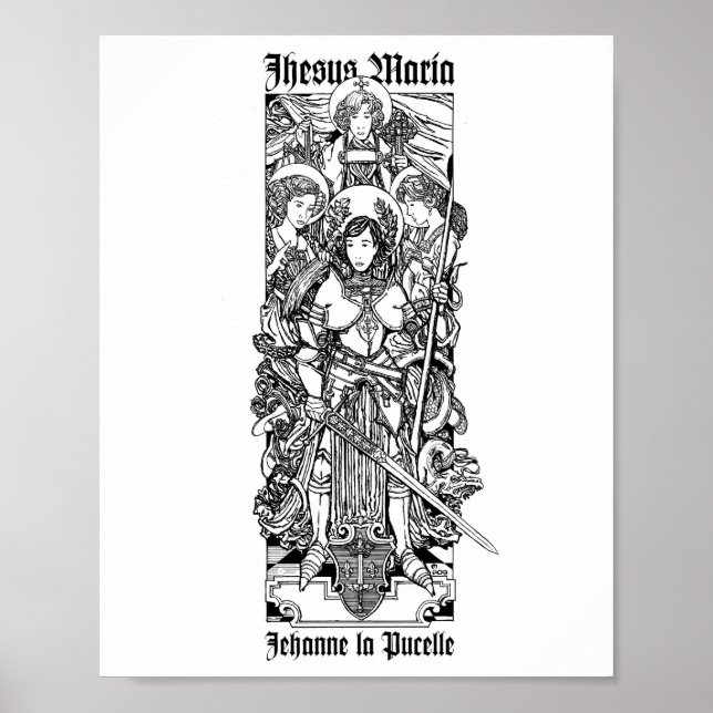 St. Joan of Arc mit ihren Stimmen 8" x 10" Print Poster (Vorne)
