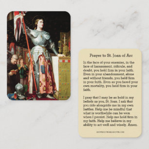 St. Joan of Arc Religious Katholic Holy Card Visitenkarte