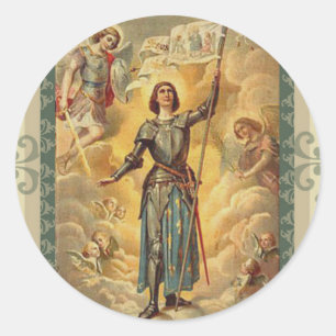 St. Joan of Arc St. Michael Angels Soldier Runder Aufkleber