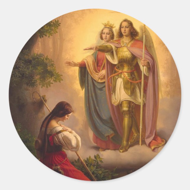 St. Joan of Arc St. Michael Catherine Alexandria Runder Aufkleber (Vorderseite)