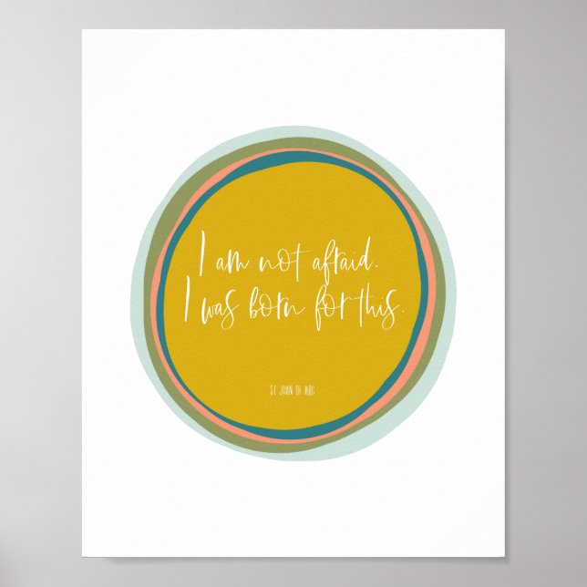 St. Joan of Arc Zitat | Christliche Wandkunst Poster (Vorne)