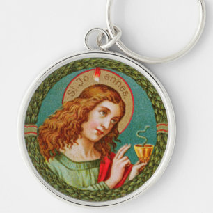 St. Johannes der Evangelist (JMAS 06) Runde Metall Schlüsselanhänger