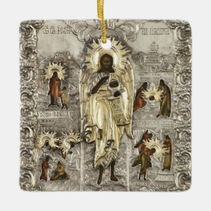 St. Johannes der Vorläufer, Engel der Wüstenikone Keramikornament