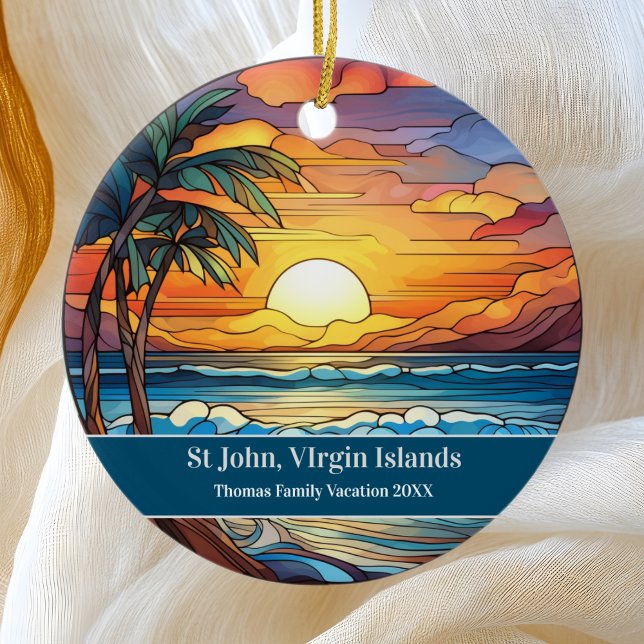 St John Beach Vacation Keramik Ornament (Von Creator hochgeladen)