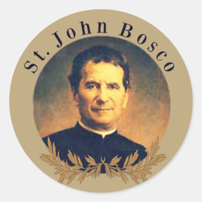 St. John Bosco Priest Runder Aufkleber (Vorderseite)