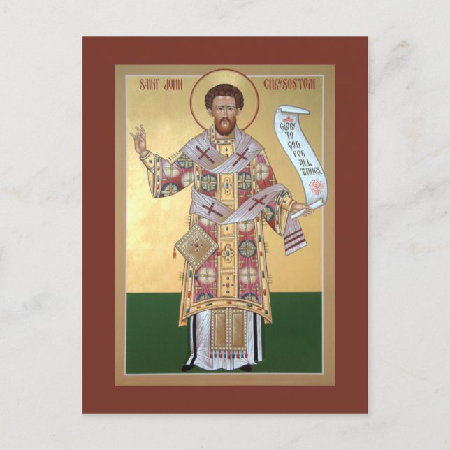 St. John Chrysostom Prayer Card Postkarte (Vorderseite)
