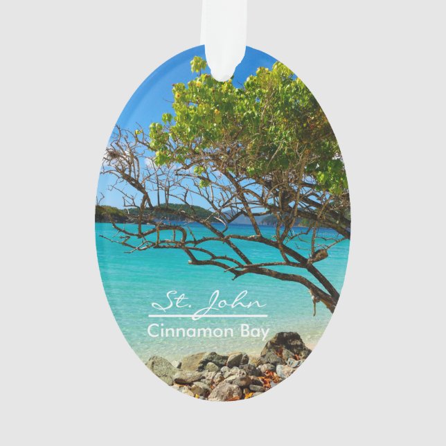 St. John Cinnamon Bay Beach Oval Ornament (Rückseite)