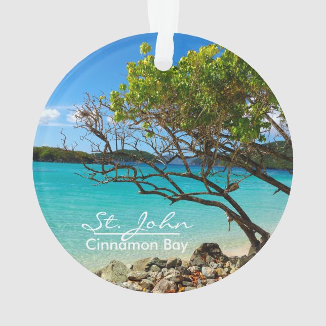 St John Cinnamon Bay Beach Round Ornament (Rückseite)