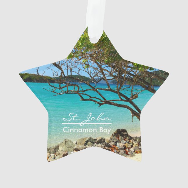 St John Cinnamon Bay Beach Round Ornament (Rückseite)