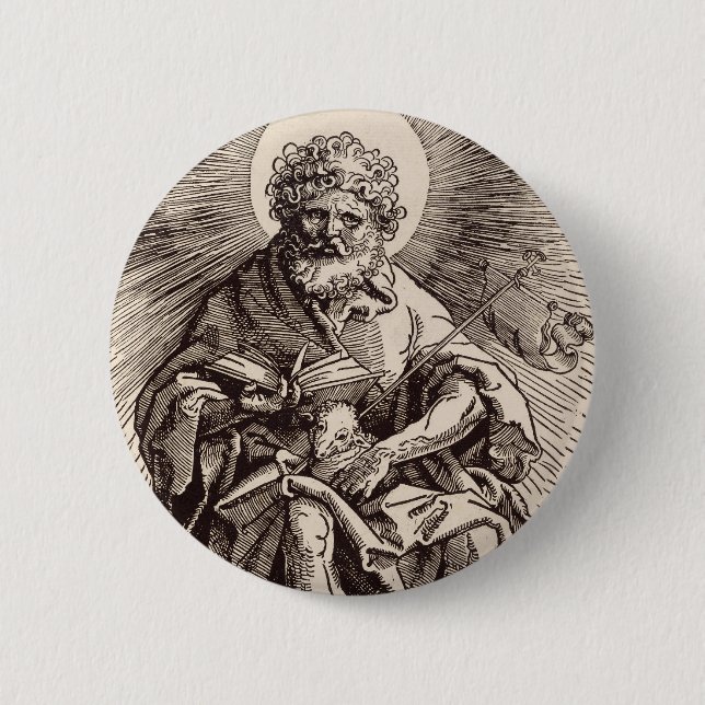 St. John der Täufer Holt das Lamm Button (Vorderseite)