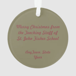 St. John Fisher (SAU 025) Circular Acronylic Ornament