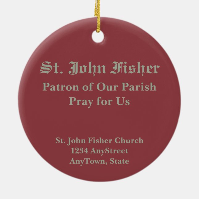 St. John Fisher (SAU 025) Circular Keramikornament (Hinten)