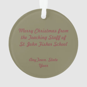 St. John Fisher (SAU 025) Runde Acrylglas-Objekte Ornament