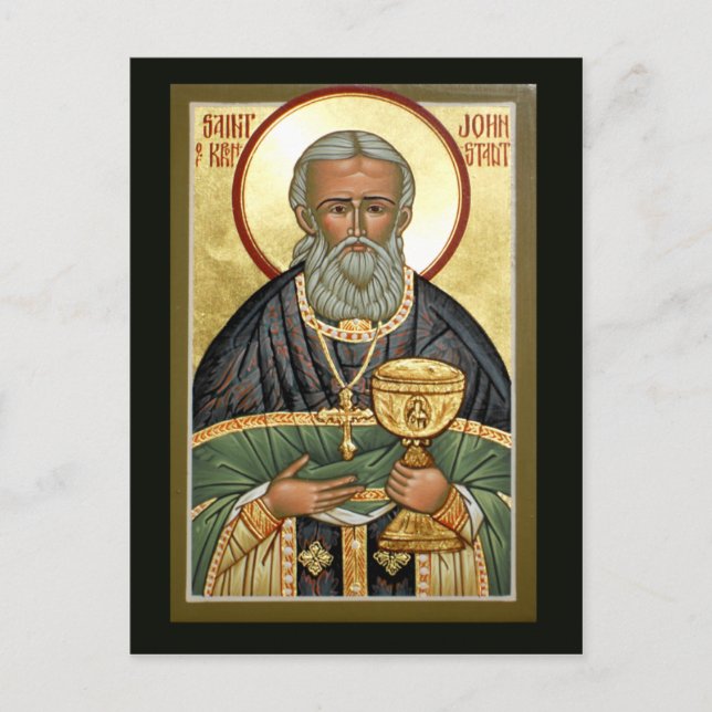St. John of Kronstadt Prayer Card Postkarte (Vorderseite)