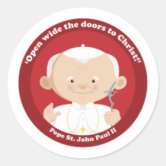 St John Paul II Runder Aufkleber