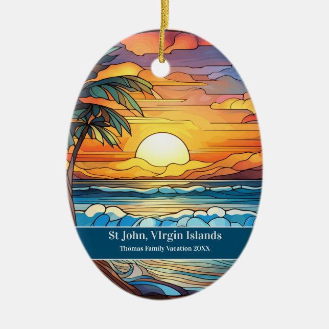 St John Strandurlaub Keramik Ornament (Vorne)
