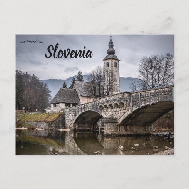 St John the Baptist Church Bohinj Slovenia Postkarte (Vorderseite)