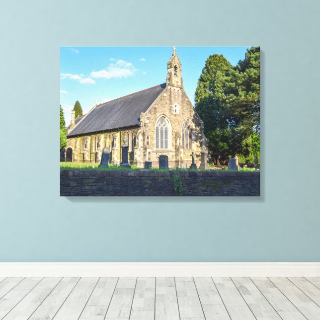 St John the Baptist Kirche, Rogerstone Leinwanddruck (Insitu (Holzboden))