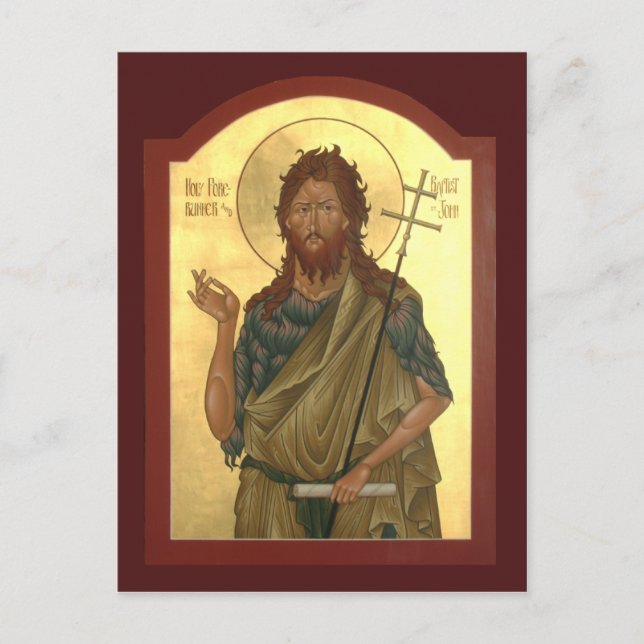 St. John the Forerunner and Baptist Prayer Card Postkarte (Vorderseite)