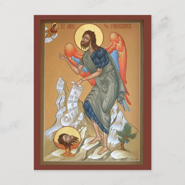 St. John the Forerunner Prayer Card Postkarte (Vorderseite)