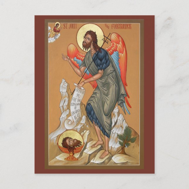 St. John the Forerunnner Prayer Card Postkarte (Vorderseite)