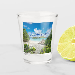 St. John U S Jungfrau Islands Beach Foto Schnapsglas