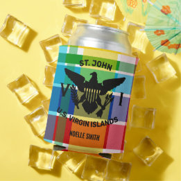 St. John, U.S. Jungfrau Islands Flag (Black) Madra Dosenkühler