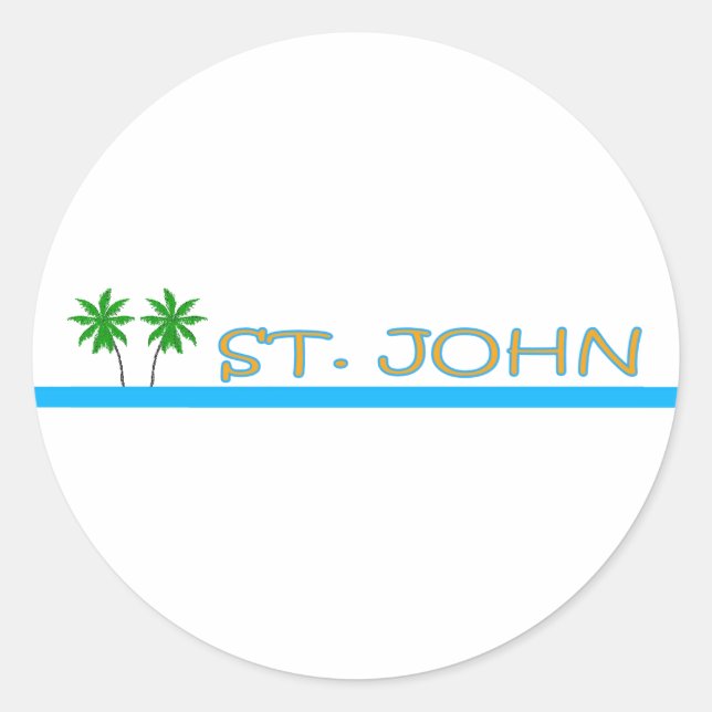 St. John, US Jungfrau Islands Runder Aufkleber (Vorderseite)