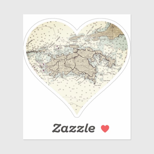 St John US Jungfrau Islands Vintage Karte Aufkleber (Blatt)