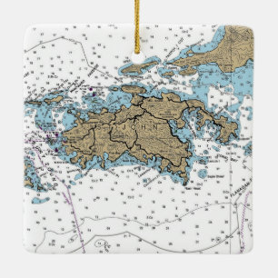 ST John USVI Chart Keramikornament