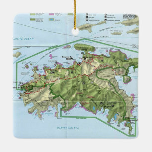 St. John USVI Karte Keramikornament
