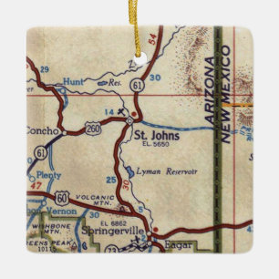 St. Johns Arizona Vintage Karte Keramikornament