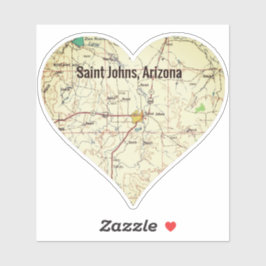 St. Johns AZ Topo Karte Aufkleber