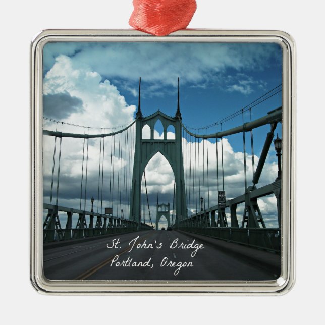 St. John's Bridge, Portland, Oregon Ornament Aus Metall (Vorne)