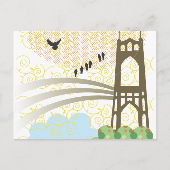 St. Johns Bridge Portland Postcard Postkarte (Vorderseite)