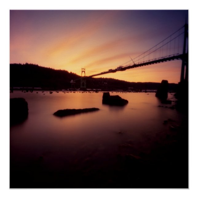 St Johns Bridge Sunset Poster (Vorderseite)
