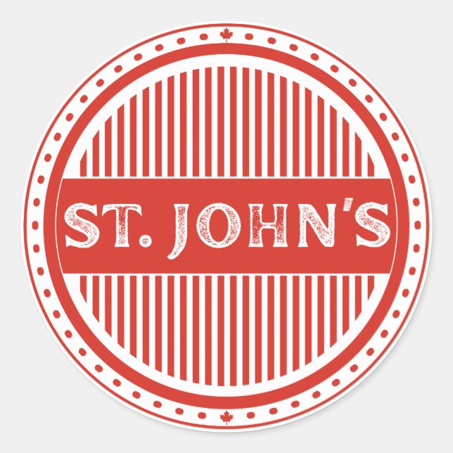 St. John's City Pride Emblem – Canadian Identity Runder Aufkleber (Vorderseite)