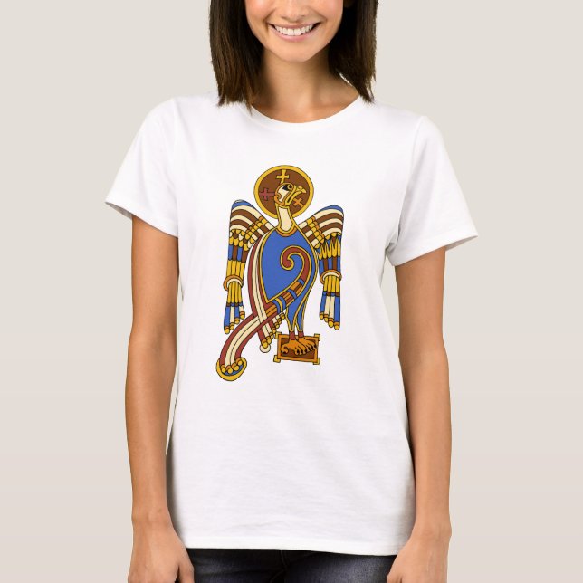 St. John's Eagle Celtic Knot Irish Medieval Art T-Shirt (Vorderseite)