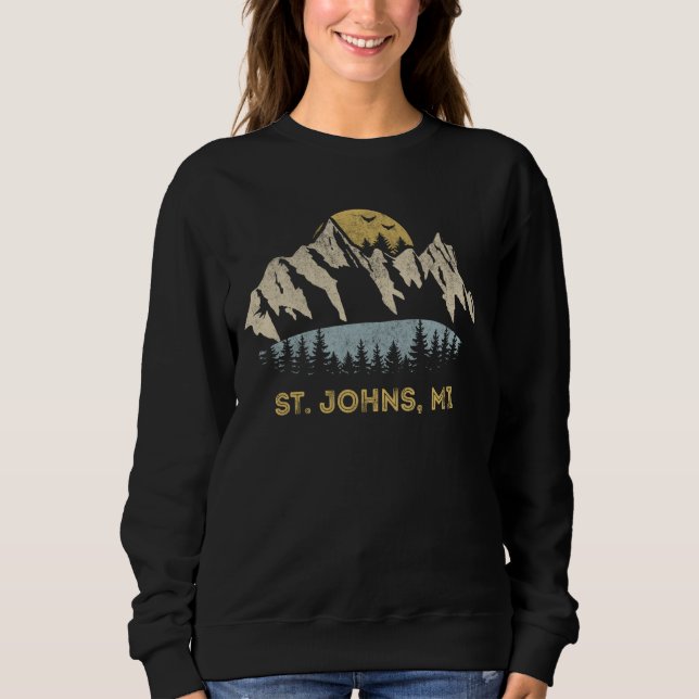St. Johns Michigan Mountain Sunset Sunrise MI Sweatshirt (Vorderseite)