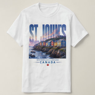 St Johns Neufundland Bunte Küstenstadt Reise T-Shirt