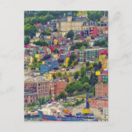 St John's Newfundland Kanada Farbenfrohe Malerei Postkarte