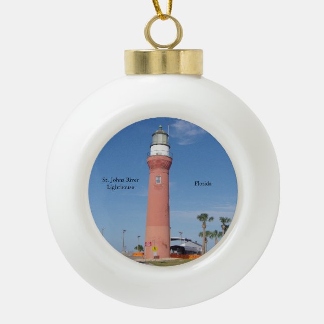 St. Johns River Lighthouse Ballornament Keramik Kugel-Ornament (Vorderseite)