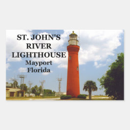 St John's River Lighthouse, Mayport Florida Rechteckiger Aufkleber