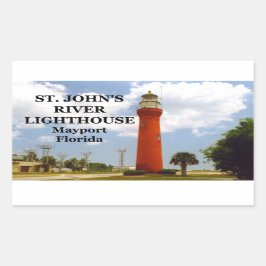 St John's River Lighthouse, Mayport Florida Rechteckiger Aufkleber