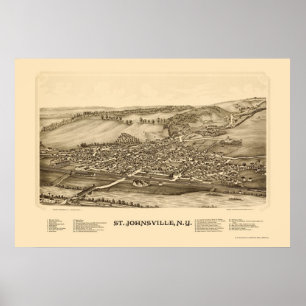 St. Johnsville, NY panoramische Karte - 1890 Poster