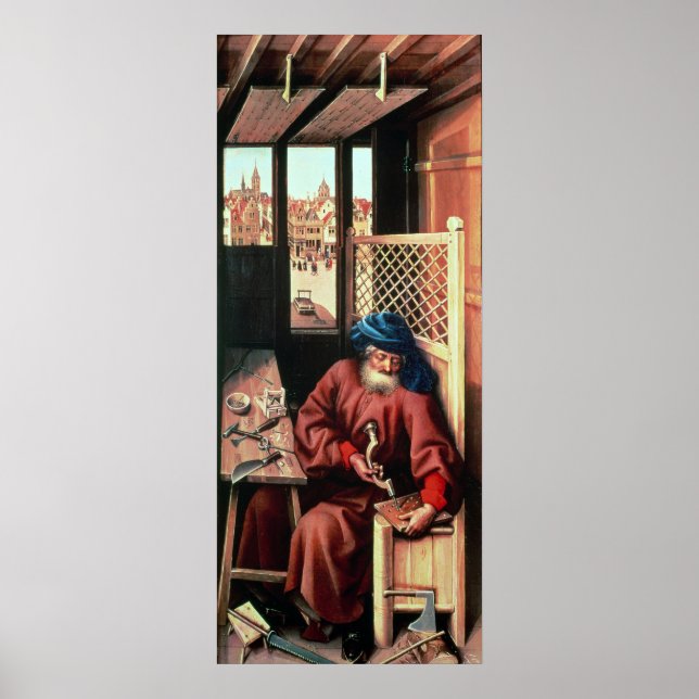 St. Joseph als mittelalterlicher Carpenter Poster (Vorne)