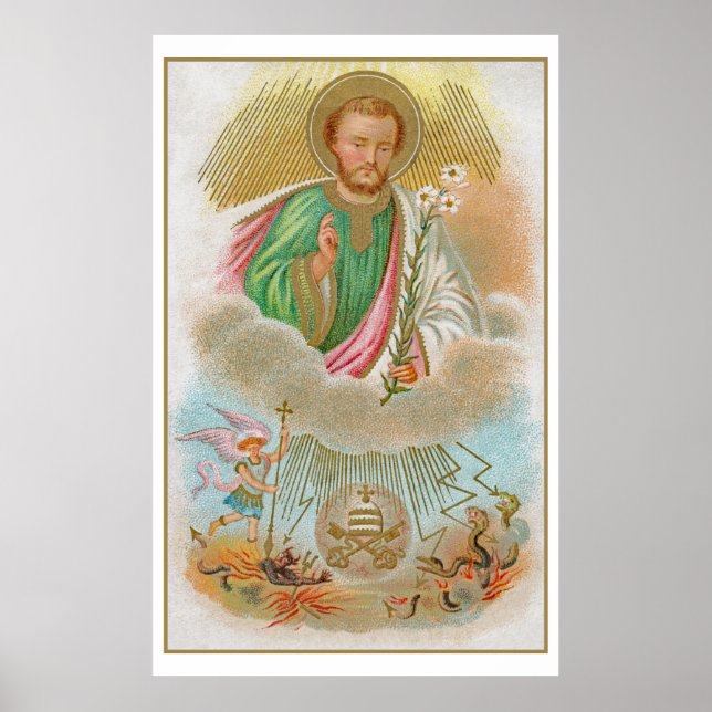 St. Joseph aus einer "Pilgerkarte" (B 01) Poster (Vorne)