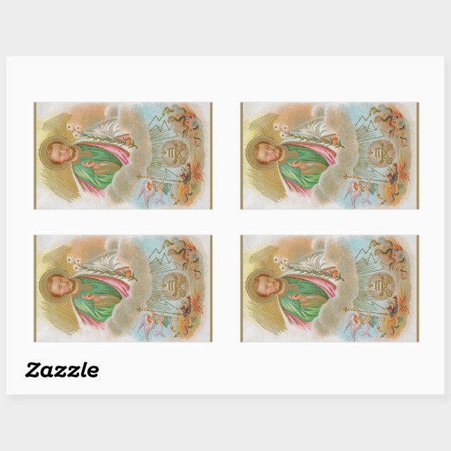 St. Joseph aus einer "Pilgerkarte" (B 01) Rechteckiger Aufkleber (Blatt)